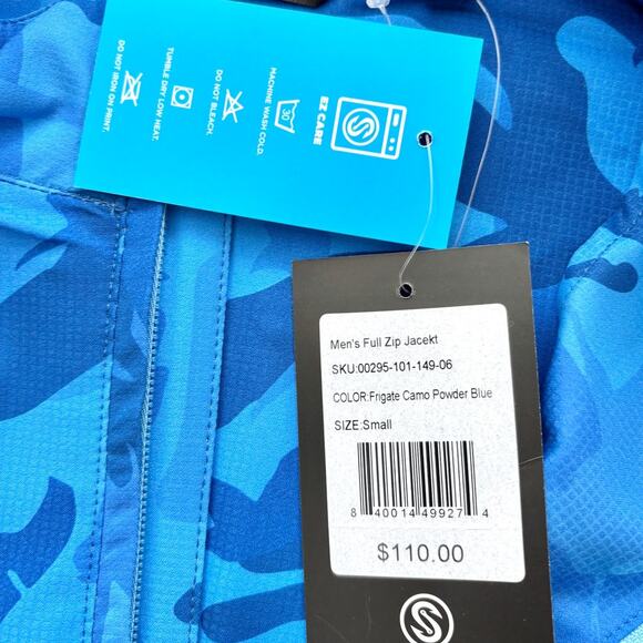 New Scales Full Zip Performance Fishing Sport Jacket | Blue Camo Size‎ Small - Picture 3 of 6